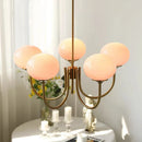 French Simple Girl's Room Chandelier Lamp | Pink Medieval Bauhaus Pendant Light by Ljojo