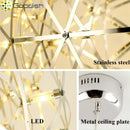 Modern Nordic Stainless Steel Spark Ball LED Pendant Lights Chandelier for Home Decoration - Ljojo
