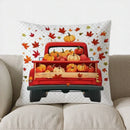 Autumn Blue Truck with Pumpkins Pillow Cover by Ljojo for Sofa Bedroom Car