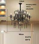 Ljojo Black White Iron Chandelier Lighting for Dining Living Room, Foyer, LED Home Decoration