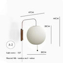 Japanese Style Imitation Silk Swing Arm Wall Lamp for Bedroom Study by Ljojo