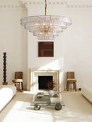 Dimmable LED Glass Chandelier for Living Dining Room Decor by Ljojo