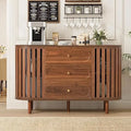 Ljojo™ Fluted Wooden Sideboard Buffet with Drawers and Shelves
