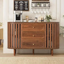 Ljojo™ Fluted Wooden Sideboard Buffet with Drawers and Shelves