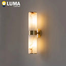 Luxury Alabaster Marble Wall Lamp: Modern Spanish Copper Sconce for Living Room by Ljojo