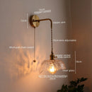 Ljojo LED Copper Wall Light for Bathroom Mirror Hallway Bedroom Glass Lamp