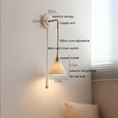 IWHD Japan Style Ceramic LED Wall Sconce with Adjustable Copper Arm for Bedroom and Bathroom - Nordic Modern Wandlamp by Ljojo