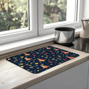 Christmas Tree Snow Stars Drying Mat - Non-Slip Absorbent Kitchen Placemat by Ljojo