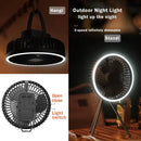 Ljojo 10000mAh Portable Camping Fan with Power Bank and LED Lighting