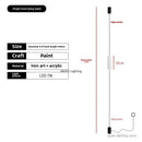 Ljojo LED Floor Lamp Acrylic Long Line Light Black Modern Minimalism Bedroom Decor
