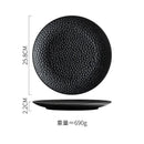 Ljojo Matte Ceramic Steak Pasta Dessert Salad Plate Hammer Pattern Shallow Restaurant Tableware