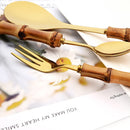 Ljojo 20-Piece Bamboo Handle Stainless Steel Cutlery Set
