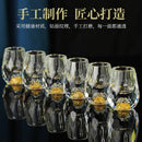 Ljojo Light Luxury Gold Foil Crystal Baijiu Cup Set Glass Wine Dispenser Home Set