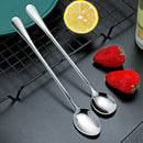 Ljojo Long Handle Stainless Steel Coffee Spoon Ice Cream Dessert Korean Style Tableware