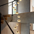 Ljojo Luxury Crystal Chandelier - Elegant Indoor LED Lighting for High-Rise Stairs & Living Room