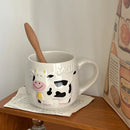 Ljojo 3D Animal Ceramic Mug - Cute Cow Design for Coffee Tea Juice Milk