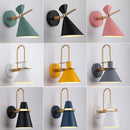 Ljojo Macaron Horn Iron Wall Light Retro Wall Sconce for Living Room