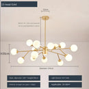 Nordic Tree Branch LED Chandelier Glass Ball Lampshade Black Gold for Bedroom Living Room Ljojo