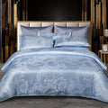 Ljojo Luxury Jacquard Bedding Set - European Style Satin Duvet Cover for Double Bed