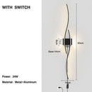 Ljojo LED Wall Lights: Bedroom TV Background Bedside Sconce, Black/White, AC85-265V