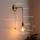 Ljojo LED Wall Lamps: Nordic Modern Design, Bedroom & Bathroom Lighting, Pull Chain Switch.