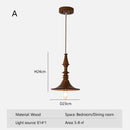 Ljojo Japanese Retro Pendant Light Solid Wood Chandelier for Dining Room Study Lamp