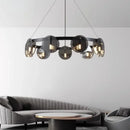 Ljojo Black Glass Led Chandelier Modern Luxury Nordic Style Pendant Light