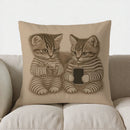 Cute Cats in PJs Phone Pillow Cover by Ljojo: Sofa, Bedroom, Car Decor