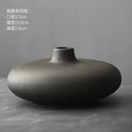 Ljojo™ Black Terracotta Abstract Vase Coarse Pottery Retro Glazed Flower Arranger