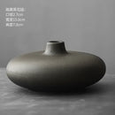 Ljojo™ Black Terracotta Abstract Vase Coarse Pottery Retro Glazed Flower Arranger