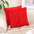 Ljojo Luxe Faux Fur Striped Throw Pillow Cover for Home Decor