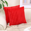 Ljojo Luxe Faux Fur Striped Throw Pillow Cover for Home Decor