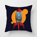 Cartoon Spacecraft Astronaut Rocket Pillowcase for Home Decor - Ljojo