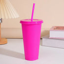 Ljojo 24oz Solid Color Reusable Cold Cup with Lid and Straw