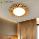 Ljojo Plated Acrylic Sun Disk LED Ceiling Lights for Living Room - Modern Bauhaus Chandelier