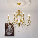 American Retro E14 Led Chandelier: French Style White Metal Candle Pendant Light by Ljojo