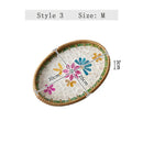 Ljojo Light Luxury Shell Inlaid Rattan Storage Basket Tray
