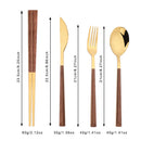 Ljojo 16-Piece Luxury Stainless Steel Tableware Set, Knife Fork Spoon Chopsticks