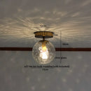 Ljojo Modern Amber Glass LED Ceiling Lights with Copper Socket for Home Decoration