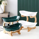 Ljojo 2/3 Layer Wooden Dinnerware Set - Partitioned Fruit Bowl, Candy Trays, Salad Bowl