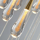Gold Crystal Tear Drop Chandelier for Villa Staircases, LED Pendant Light by Ljojo