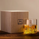 Ljojo 3D Mountain Whiskey Glass Set in Wooden Gift Box