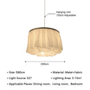 Ljojo Minimalist White Fabric Pendant Lamp | Wabi Sabi LED Indoor Lighting Fixtures