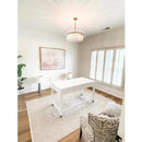 Ljojo 5-Light Brushed Brass Crystal Glass Chandelier - Contemporary Modern Pendant Light