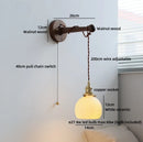 Ljojo LED Wall Mirror Lights with Switch - Modern Wooden Indoor Lamp