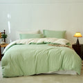 Ljojo 100% Cotton Yarn-Dyed 4-Piece Duvet Set - Ultra-Soft Bedding