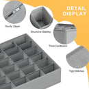 Ljojo™ 24-Compartment Fabric Storage Box: Foldable Stackable Organizer for Socks, Ties, Underwear