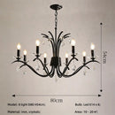 American Black E14 Candle Chandelier Retro Luxury Crystal Pendant Light by Ljojo