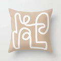 Ljojo Minimal Line Abstract Sun Pattern Plush Pillow Case