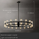 Ljojo Luxury Gold Chandeliers for Living Room in America with Glass Crystals and LED Lighting